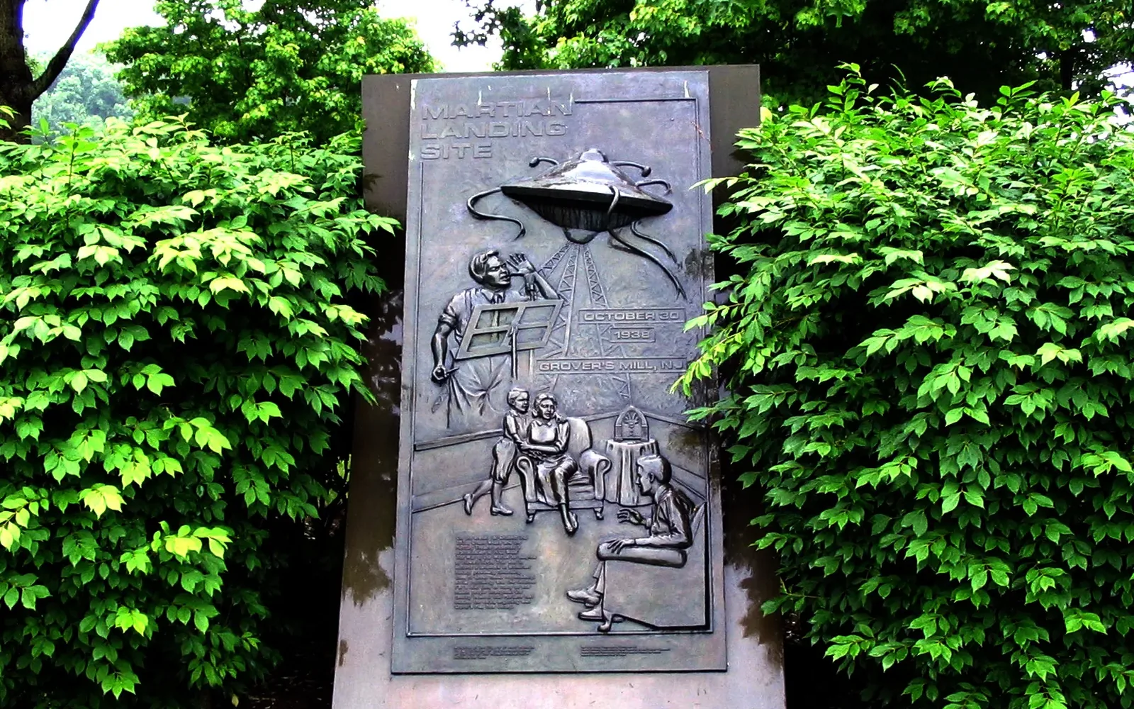 Grover’s Mill landing-site monument in West Windsor, New Jersey