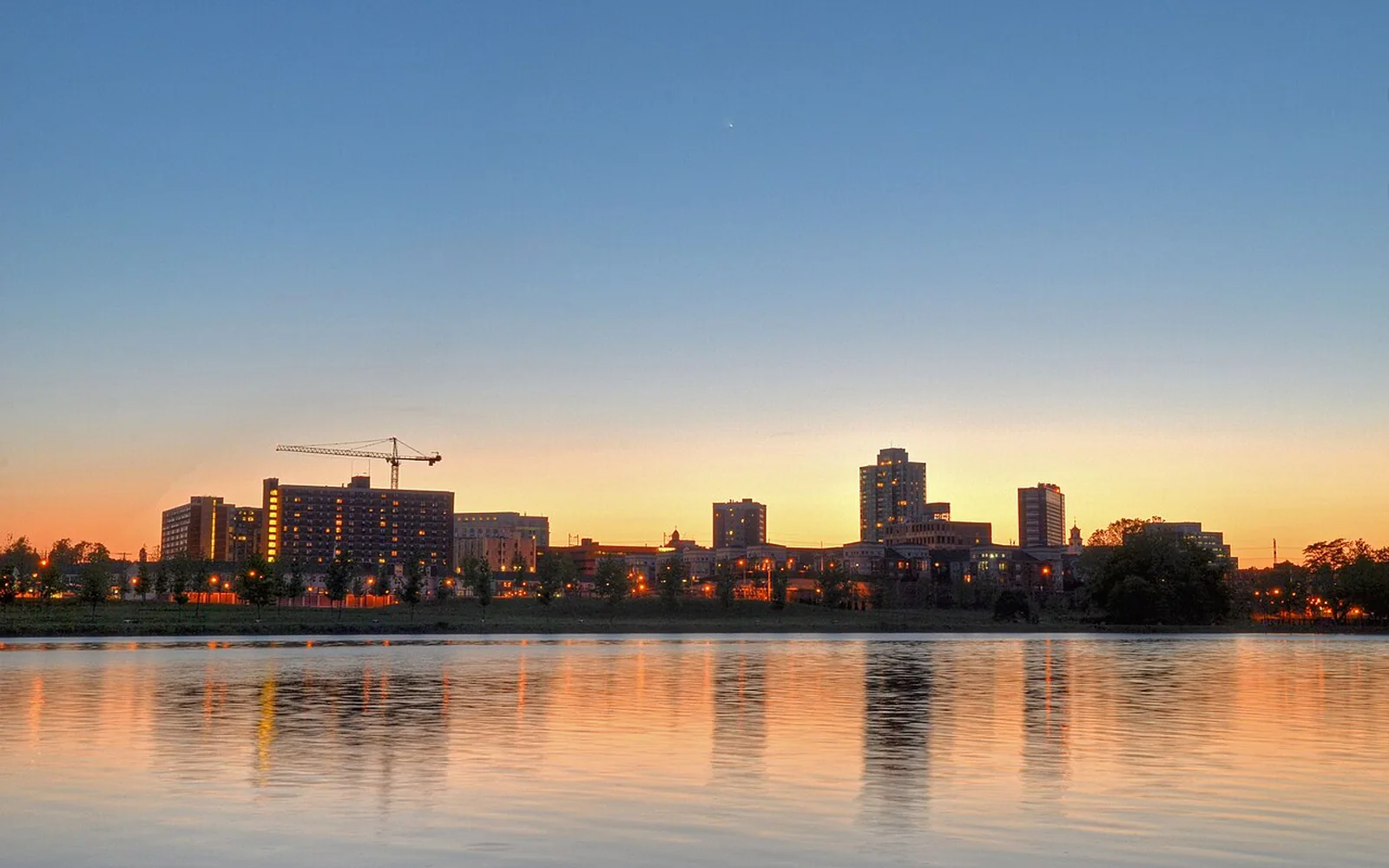 The New Brunswick skyline in New Brunswick, New Jersey