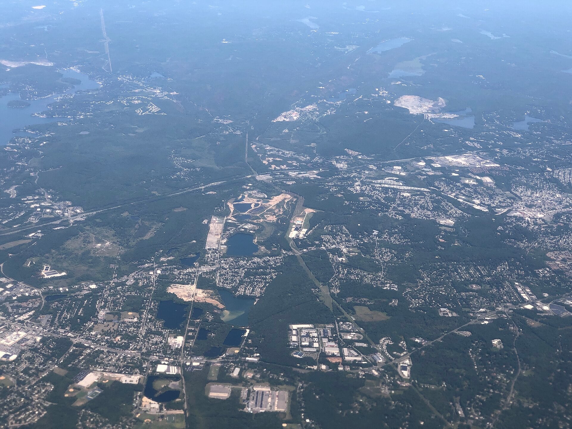 Aerial view of Mine Hill Township and neighboring communities in Mine Hill, New Jersey
