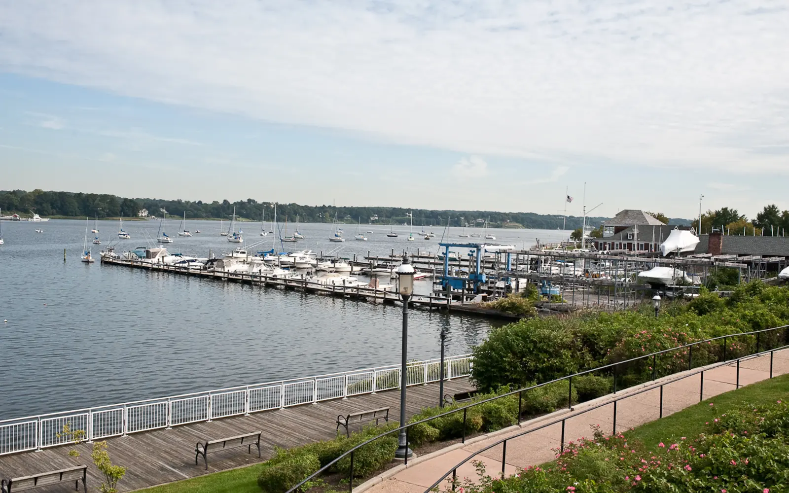 Navesink River waterfront in downtown Red Bank, New Jersey