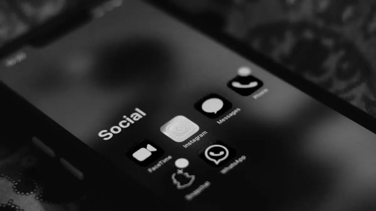 Grayscale stock photograph illustrating Facebook Instagram injury case