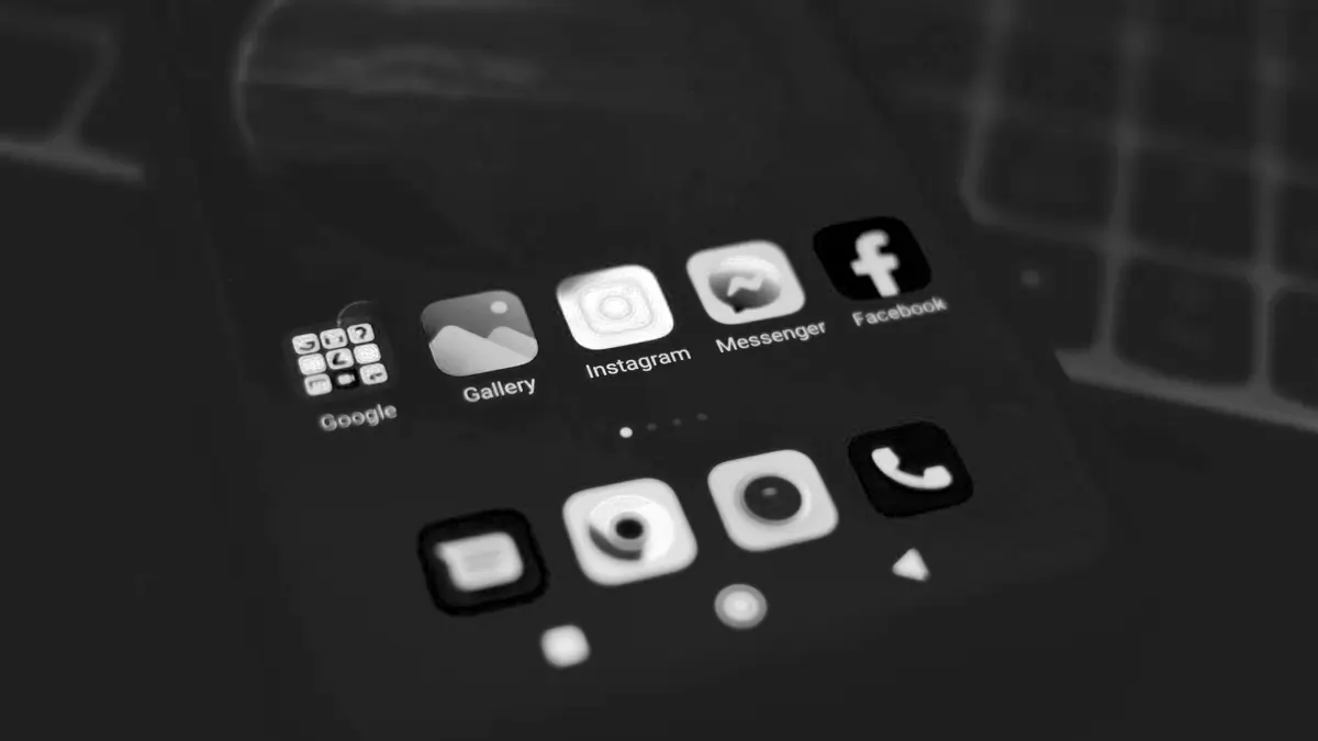 Social media applications displayed on a smartphone