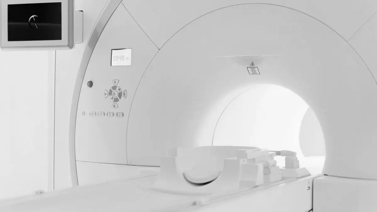 Grayscale stock photograph illustrating mri symptoms
