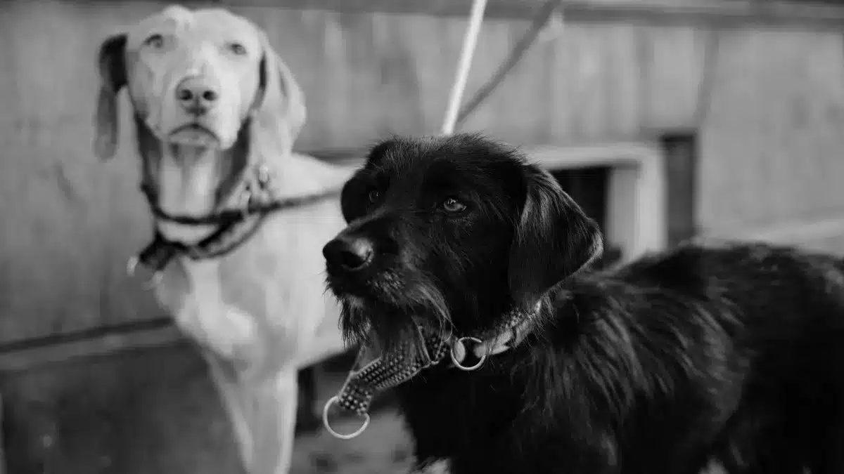 Grayscale stock photograph illustrating responsible dog bite pet