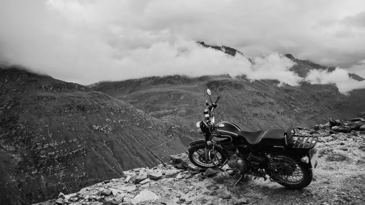 Grayscale stock photograph illustrating motorcycle crash medical bills